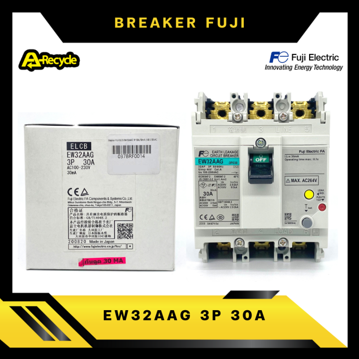 BREAKER FUJI ELCB EW32AAG 3P 30A/30mA (100-230VAC) | Lazada.co.th