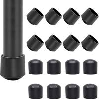 40Pcs Round PVC Furniture Leg Covers Non-Slip Chair Leg End Cap Cover Black Floor Protector Pads Reduce Noise Table Feet