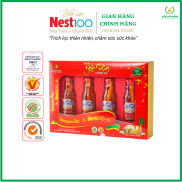 Hộp quà tặng cao cấp Nước Yến Sào Nest100 Củ Sâm Ginnest - Hộp 4 Chai 170ml