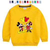 Mickeys เสื้อสเวตเตอร์แขนยาวสำหรับ Baju Anak เสื้อคอตตอนเสื้อแขนยาวคอกลม13สี/1-10ปีเสื้อกันหนาวสำหรับเด็กหญิงเด็กชายฤดูใบไม้ร่วงพิมพ์ลายการ์ตูนน่ารัก0000