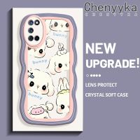 เคส Chenyyka สำหรับ OPPO A52 A72 A92 4G เคสการ์ตูนน่ารักลายกระต่ายขอบครีมเคสมือถือนิ่มกันกระแทกแบบใสสร้างสรรค์เคสโปร่งใสลายกล้องถ่ายรูปเรียบง่ายอ่อนโยนป้องกัน