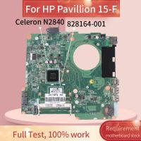 828164-001 828164-501แล็ปท็อปเมนบอร์ดสำหรับ HP Pavillion 15-F Celeron N2840โน๊ตบุ๊คเมนบอร์ด DA0U8AMB6A0 SR1YJ