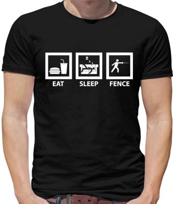 Eat Sleep Fencing Mens Tshirt Fence Fencer Foil Sabre �P�E Sword