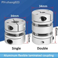 1PC Aluminum Alloy D34L45 Double / D34L32 Single Diaphragm Coupling Ball Screw Step Servo Motor Encoder Computer