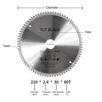 210mm 80 Teeth Carbide Alloy Steel Circular Saw Blade Disc For Wood and Aluminum Metal Woodworking Rotary Tools