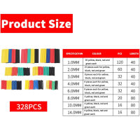 ชุดท่อหดด้วยความร้อนท่อฉนวนกันความรัอนหดได้2:1ชุดสายห่อหุ้มสายเคเบิลสายไฟฟ้าชุดท่อหดความร้อนสำหรับงานประดิษฐ์และเครื่องมือ328ชิ้น