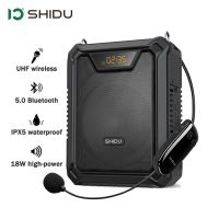 SHIDU 18W Portable Voice Amplifier For Teachers IPX5 Waterproof Bluetooth 5.0 Speaker with Wireless Microphone M808 Megaphones