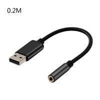 【YF】 0.2m/1m 2In1 USB to 3.5mm Audio Cable Computer AUX Headphone Adapter Converter for App-le Be-ats Earphones