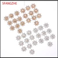 5FANGZHE 10PCS 16MM DIY ชุบ Flatback ตัดเย็บเสื้อผ้า ปุ่ม Rhinestone ปุ่มเกล็ดหิมะ หัวเข็มขัดไข่มุก