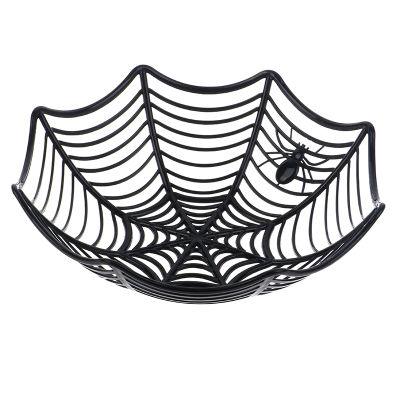 yizhuoliang Spider Web Basket สีดำส้มม่วงขาวลูกอมชามตกแต่งฮาโลวีน