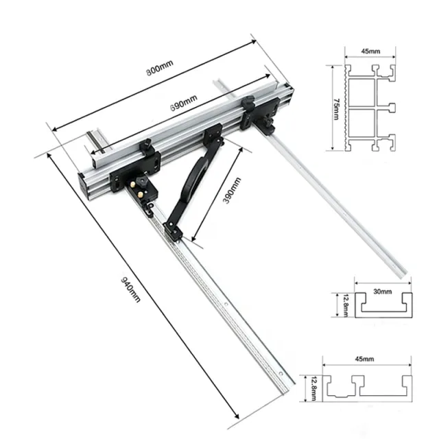 Table Saw Fence System, Woodworking Profile Fence T Track Slot Sliding