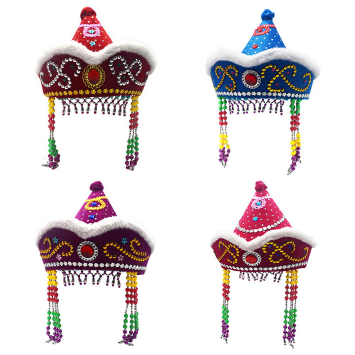 Gege hat national hat Mongolian female performance costume headdress ...