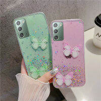 เคสสำหรับ Samsung Galaxy Note 20,แฟชั่นหรูหราเคสโทรศัพท์ลายท้องฟ้าระยิบระยับระยิบระยับระยิบระยับพร้อมด้วยพลอยเทียมที่สวยงามดีไซน์รูปผีเสื้อเคสซิลิโคนนิ่มกันกระแทกฝาครอบด้านหลัง