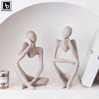 Sand Color The Thinker Abstract Statues Sculptures Yoga Figurine Nordic Living Room Home Decor Decoration Maison Desk Ornaments