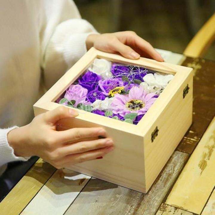 wdclever-natural-plain-wooden-box-unpainted-wood-storage-case-glass-lid