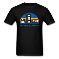 Never Forget T-shirt Old School Tshirt Men Black T Shirt Cassette Music Tops Jazz Vintage Tees Adult Cotton Clothes Friends Gift