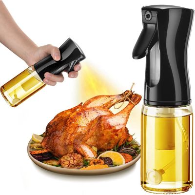 1 Piece Oil Sprayer for Cooking,for Salad Making/Baking/Frying Air Fryer Accessories 200Ml Olive Oil Spray Bottle Sprayer , Black