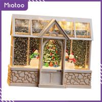 โคมไฟกล่องดนตรีคริสต์มาส Miatoo มีของตกแต่งสโนว์แมนต้นคริสต์มาสสำหรับตกแต่งเทศกาล