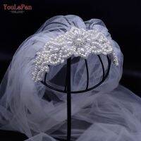 YouLaPan VS26A Wedding Tulle with Pearl Appliqued Wedding Veils Accessories Elegant Bridal Veil with Comb Veil on the Head