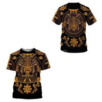 T SHIRT   2023 new design- samurai tattoo japan armor 3d printed fashion summer harajuku t-shirt unisex top o-neck short sleeve style-w29 t-shirt