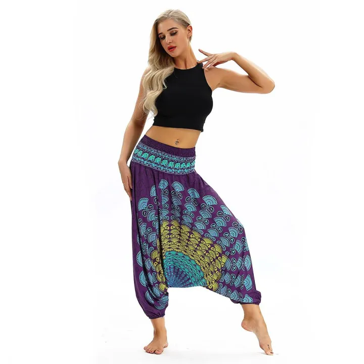 Loose Yoga Pants Women Casual Trousers Baggy Boho Aladdin Jumpsuit Harem Lazada Ph 