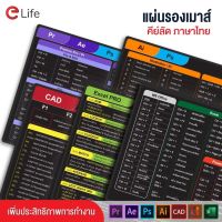 ♚✐○ tqw198 Elife แผ่นรองเม้าส์ แผ่นรองคีย์บอร์ดคีย์ลัดภาษาไทย แผ่นใหญ่ แผ่นหนา แผ่นรองเมาส์เกมมิ่ง ที่รองเมาส์ Mouse Pad