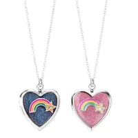 สร้อยคอจี้รูปหัวใจสำหรับผู้หญิง Love Heart Rainbow Photo สร้อยคอที่สามารถถือของขวัญเครื่องประดับ