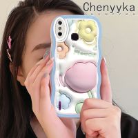 เคส Chenyyka สำหรับ Infinix Smart 4เคส X653 4C อัจฉริยะ3D ลายการ์ตูนดอกไม้น่ารักเคสโทรศัพท์ซิลิโคนนิ่มสีสันครีมใสเคสกันกระแทกป้องกันเลนส์กล้อง