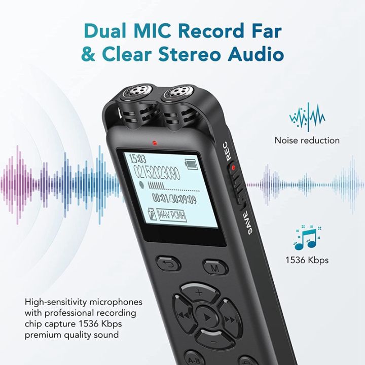 32gb-digital-voice-recorder-audio-recorder-black-digital-voice-recorder-for-lectures-meetings-timing-recording-voice-activated-recorder-device-with-playback