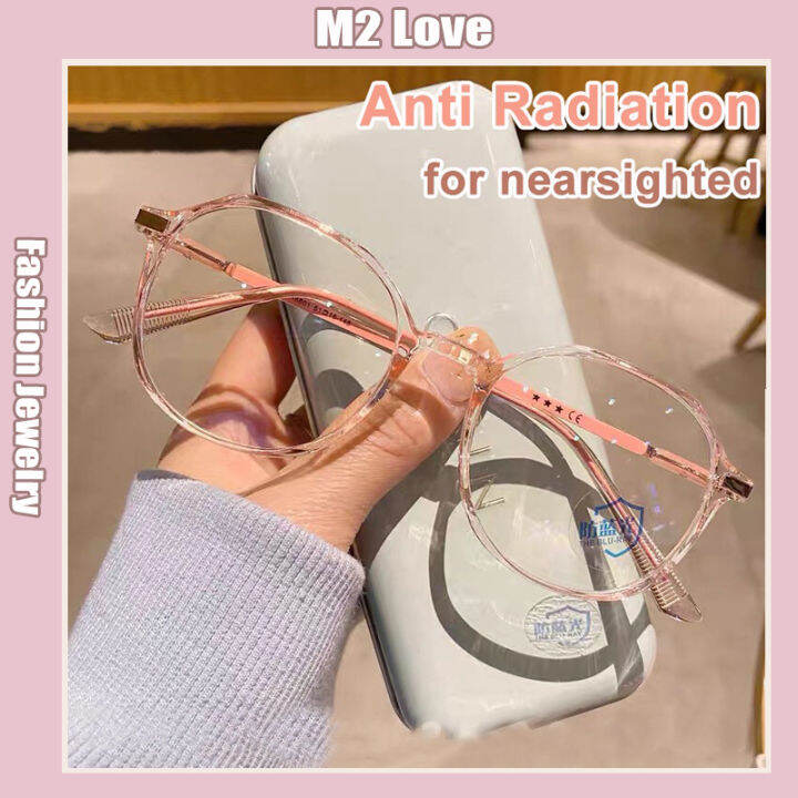 Eyeglasses Frame Korean Round Glasses Anti Blue Light Glasses Cermin