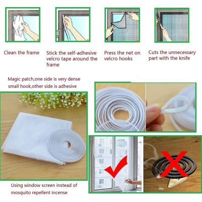 【Ready Stock】Window Mosquito Net DIY Door Screen Insect Fly Bug Mesh Magic Protector Mesh