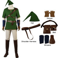 Game Cosplay Twilight Princess Costume Link Green Battle Uniform With Accessories Fancy Masquerade Party Outfit