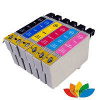 6x T0481 T0482 T0483 T0484 T0485 T0486ตลับหมึกสำหรับ Epson Stylus R300 R340 RX500 RX620เครื่องพิมพ์