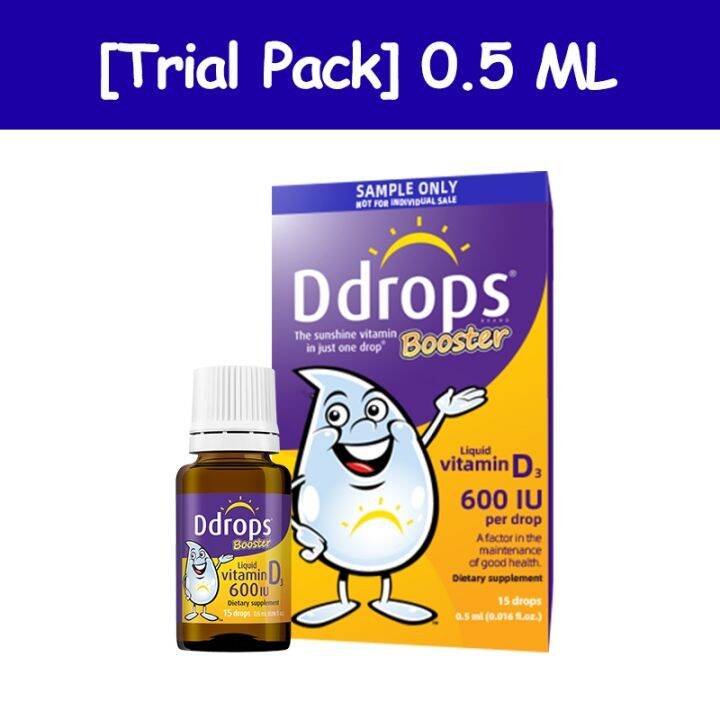 Ddrops Organic Baby 600 IU Vitamin D Sample packaging 0.5ml (15 drops ...