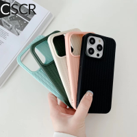 CSCR เคสโทรศัพท์มีลายทอสีแข็งแกร่งหรูหราสำหรับ iPhone 14 13 12 11 Pro Max ฝาครอบด้านหลังกันกระแทก TPU iPhone 14 Plus ที่เคสมือถือตาข่ายซิลิโคนเหลว