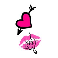 I Love you Kiss Waterproof Temporary Tattoo Stickers Tatouage Heart Fake Tatoo Sticker tattoo on body  Henna Tatoo Men Stickers