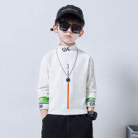 Fashion Teenage Girls Long Sleeve T-shirts Cotton Children Half High Collar Basic Shirts Toddler Boys Birthday Tshirt Streetwear