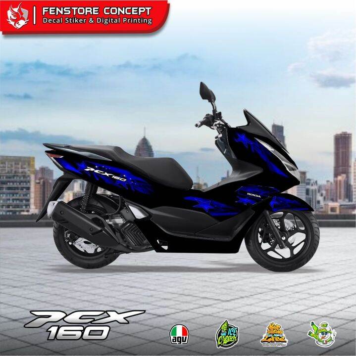 Aksesoris Motor PCX 160 Striping Motor PCX Variasi Motif New Stars ...