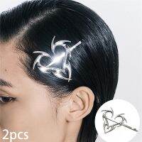 Hip Hop Metal Love Heart Hairpins Korean Trendy Cool Girls Side Clip Women Geometric Unique Design Silver Color Brarrettes