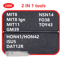 Lishi 2 In 1 2in1เครื่องมือ MIT8 Ign MIT11 HON41 HON42 T0Y43 GM39 ISU5 DAT12R FO38ช่างทำกุญแจเครื่องมือสำหรับเครื่องมือกุญแจรถ