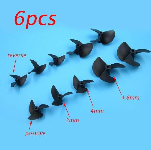 6Pcs Rc Boat Propeller 3Blades Nylon Propellers For M/4Mm/4.8Mm Shaft