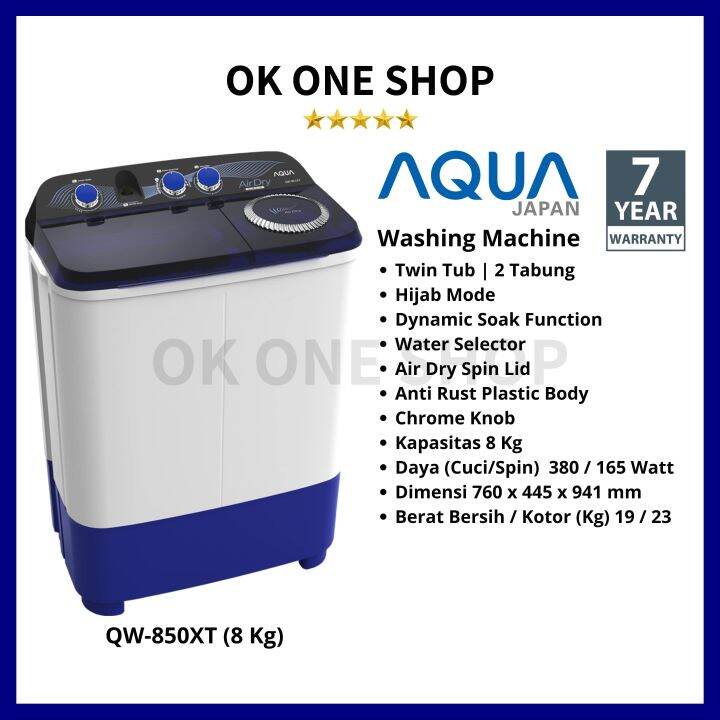 Aqua Japan Mesin Cuci Qw Xt Kg Twin Tub Qw Xt Tabung Lazada Indonesia