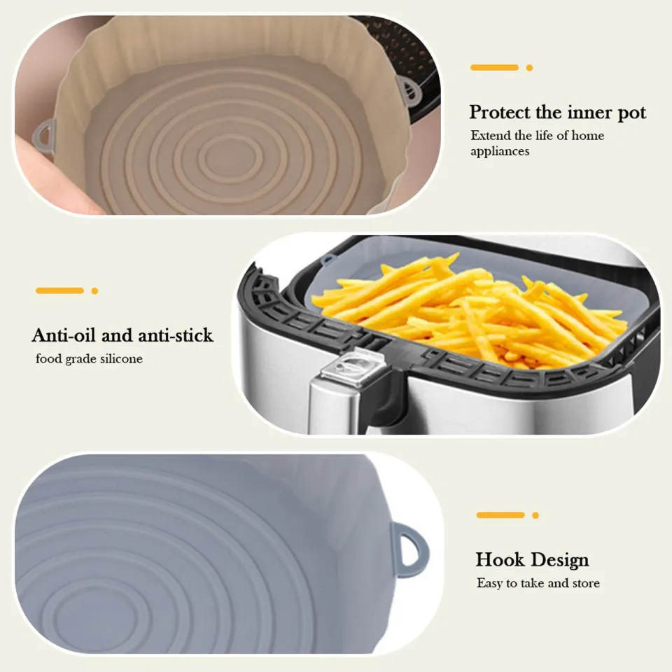 Silicone Air Fryer Liner Non-Stick Steamer Pad Air Fryer Accessory Kitchen  Baking Liner Cooking Utensils Air Fryer Baking Paper
