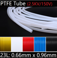 5/20/50Meter -23L 0.66mmx0.96mm ท่อ PTFE 150V โปร่งแสง Teflon Tube F46ฉนวนหลอดคาปิลลารี่ส่งท่อ