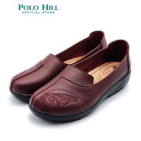 *Polo HILL รองเท้าสลิปออน ปักลายปีกผีเสื้อ สําหรับผู้หญิง PLSL-LS5199 (สีน้ําตาล/สีแดง)