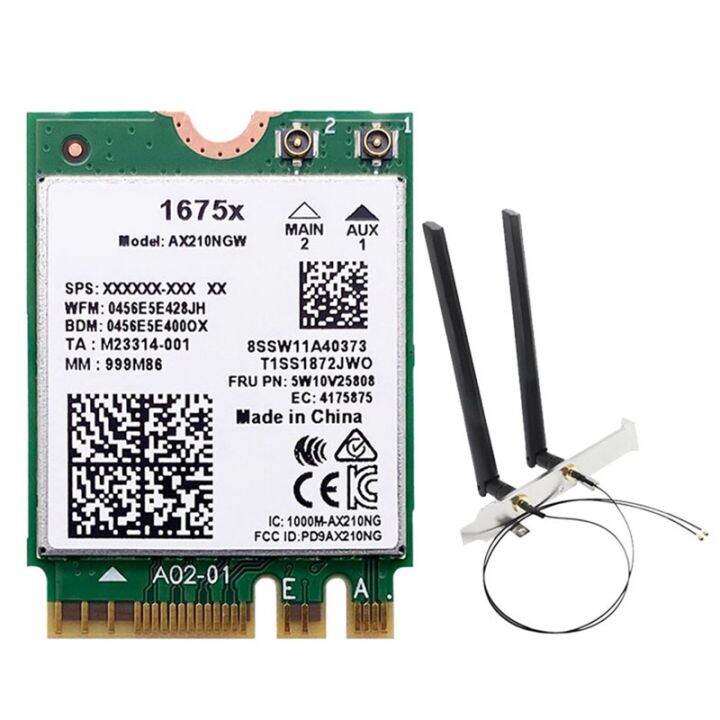 WiFi Card for Intel 1675X WiFi Card+8DB Antenna Kit AX210NGW AX1675X Wi ...