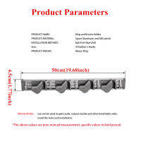 Mop และไม้กวาดที่วางแร็ค4หนีบ5ตะขอติดผนังห้องน้ำโรงรถผ้าขนหนูร่มผ้าออแกไนเซอร์จัดเก็บตะขอแร็คสีดำ
