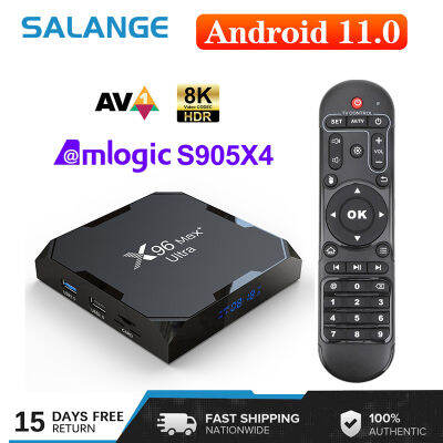 Salange X96Max Plus กล่องทีวี Android พิเศษ11 Amlogic S905X4 4GB 32GB กล่องทีวี64GB AV1 8K Wifi BT X96สูงสุดที่เครื่องเล่นสื่อกล่องด้านบน