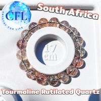 Tourmaline Rutilated Quartz กำไลหินแท้ไหมทัวมารีน ขนาดเม็ดหิน(11-12.5 มม.) สร้อยข้อมือหินแท้ หินนำโชค หินธรรมชาติ นำเข้าจากSouth Africa เครื่องราง หินมงคล