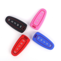 【YY】Car Key Case for Ford Edge 5 Button Smart Card Remote Control Silicone Key Cover Key Chain Key Cover Car Accessories Auto Shell